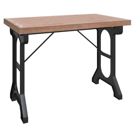 340769 vidaXL Dining Table 110x65x82 cm Solid Wood Fir and Iron