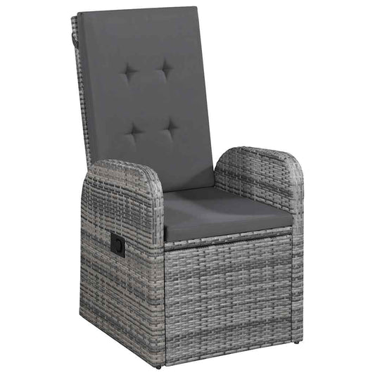 vidaXL 7 Piece Garden Dining Set with Cushions Grey Poly Rattan (UK/IE/FI/NO only)