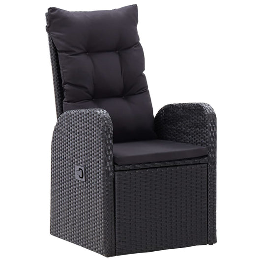 vidaXL Garden Dining Set | Black | Poly Rattan | Height-Adjustable