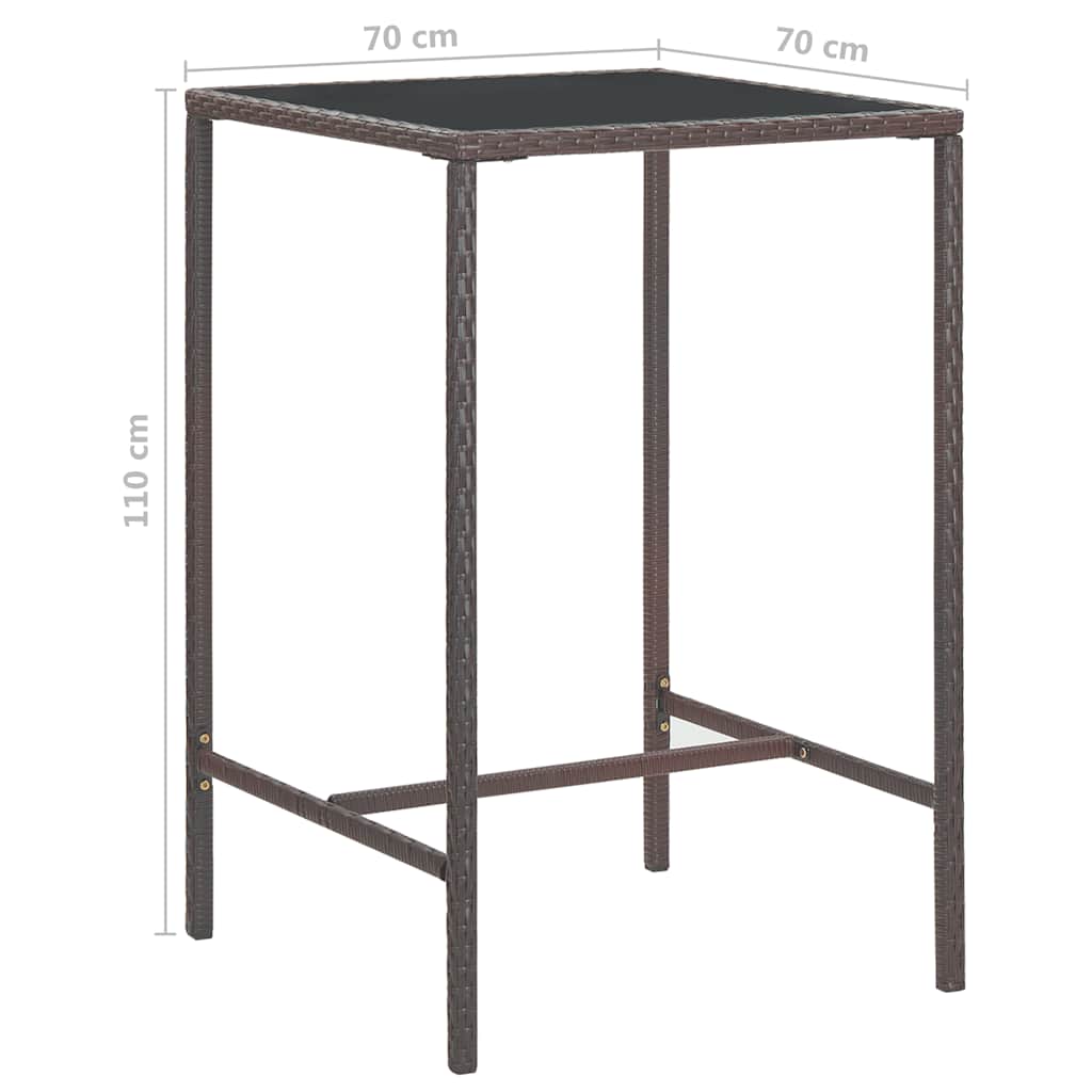 vidaXL Garden Bar Set | Brown | PE rattan | Medium | Footrest | Garden Bar Set