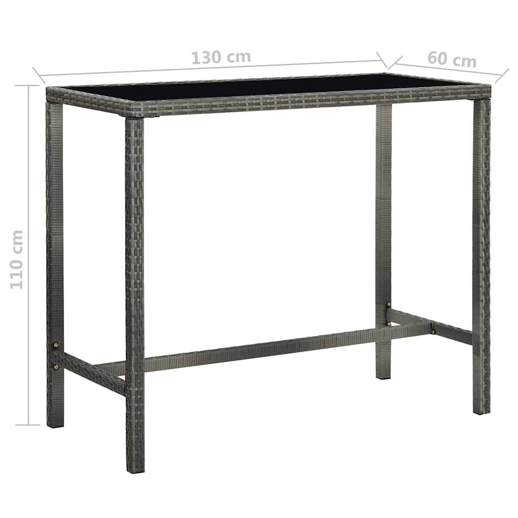 vidaXL 5 Piece Garden Bar Set with Cushions Poly Rattan Grey