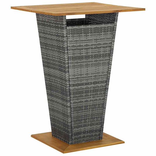 vidaXL 9 Piece Garden Bar Set with Cushions Poly Rattan Grey