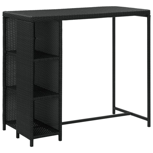 vidaXL 5 Piece Garden Bar Set with Cushions Poly Rattan Black