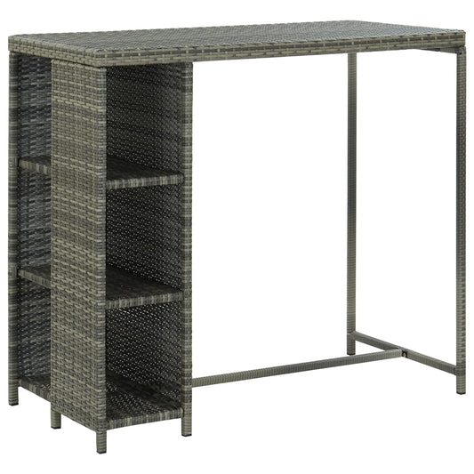 vidaXL 5 Piece Garden Bar Set with Cushions Poly Rattan Grey