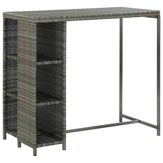 vidaXL 5 Piece Garden Bar Set with Cushions Poly Rattan Grey