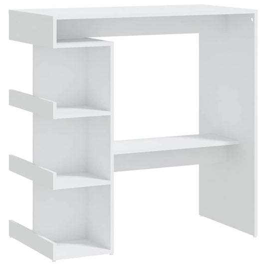 vidaXL Bar Table with Storage Rack White 100x50x101.5 cm