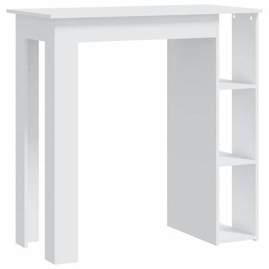 809458 vidaXL Bar Table with Shelf White 102x50x103,5 cm Engineered Wood