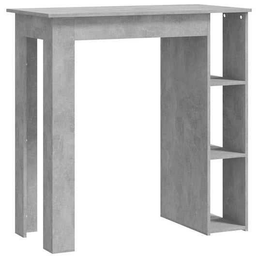 vidaXL Bar Table with Shelf Concrete Grey 102x50x103.5 cm