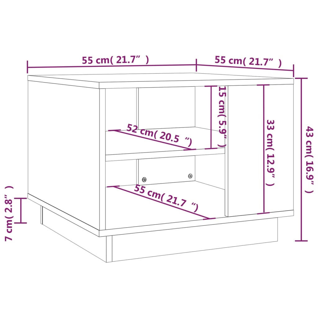vidaXL Coffee Table Concrete Grey 55x55x43 cm Engineered Wood
