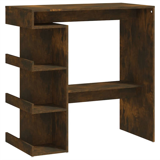 vidaXL Bar Table with Storage Rack Smoked Oak 100x50x101.5cm