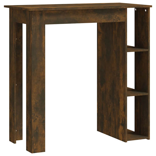 vidaXL Bar Table with Shelf Smoked Oak 102x50x103,5 cm Engineered Wood