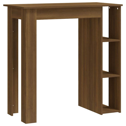 vidaXL Bar Table with Shelf Brown Oak 102x50x103,5 cm Engineered Wood
