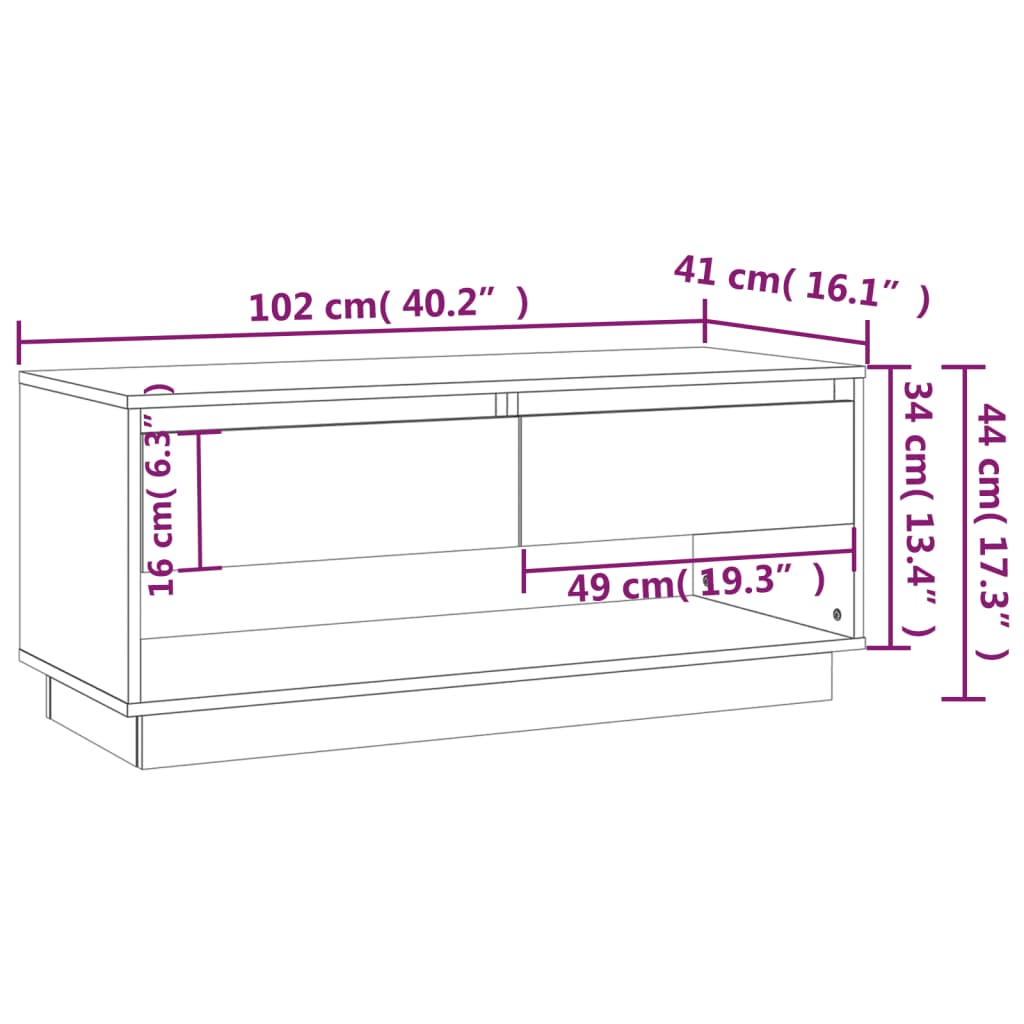 vidaXL TV Cabinet | Grey Sonoma | Engineered Wood | Medium | TV Cabinet