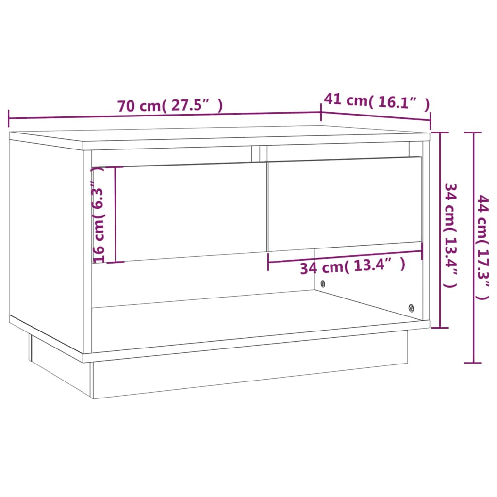 vidaXL TV Cabinet | Brown Oak | Engineered Wood | TV Cabinet | Rectangular