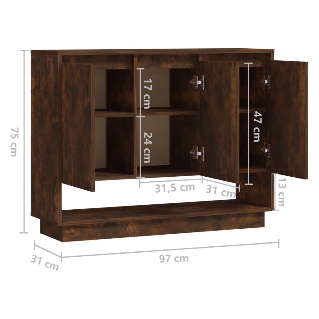 vidaXL Sideboard | Smoked oak | Engineered wood | Medium | Sideboard