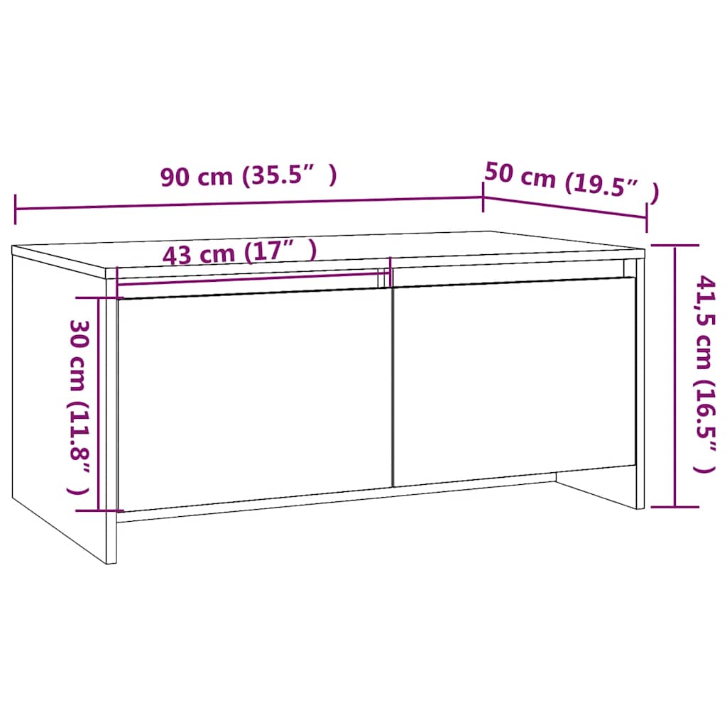 vidaXL Coffee Table | Grey sonoma | Engineered wood | Medium | Coffee Table