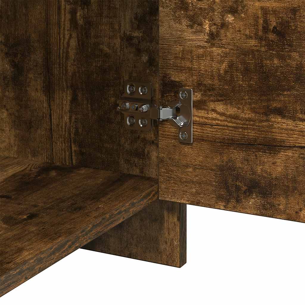 vidaXL Bedside Cabinet Smoked Oak 45x34x44.5 cm Engineered Wood