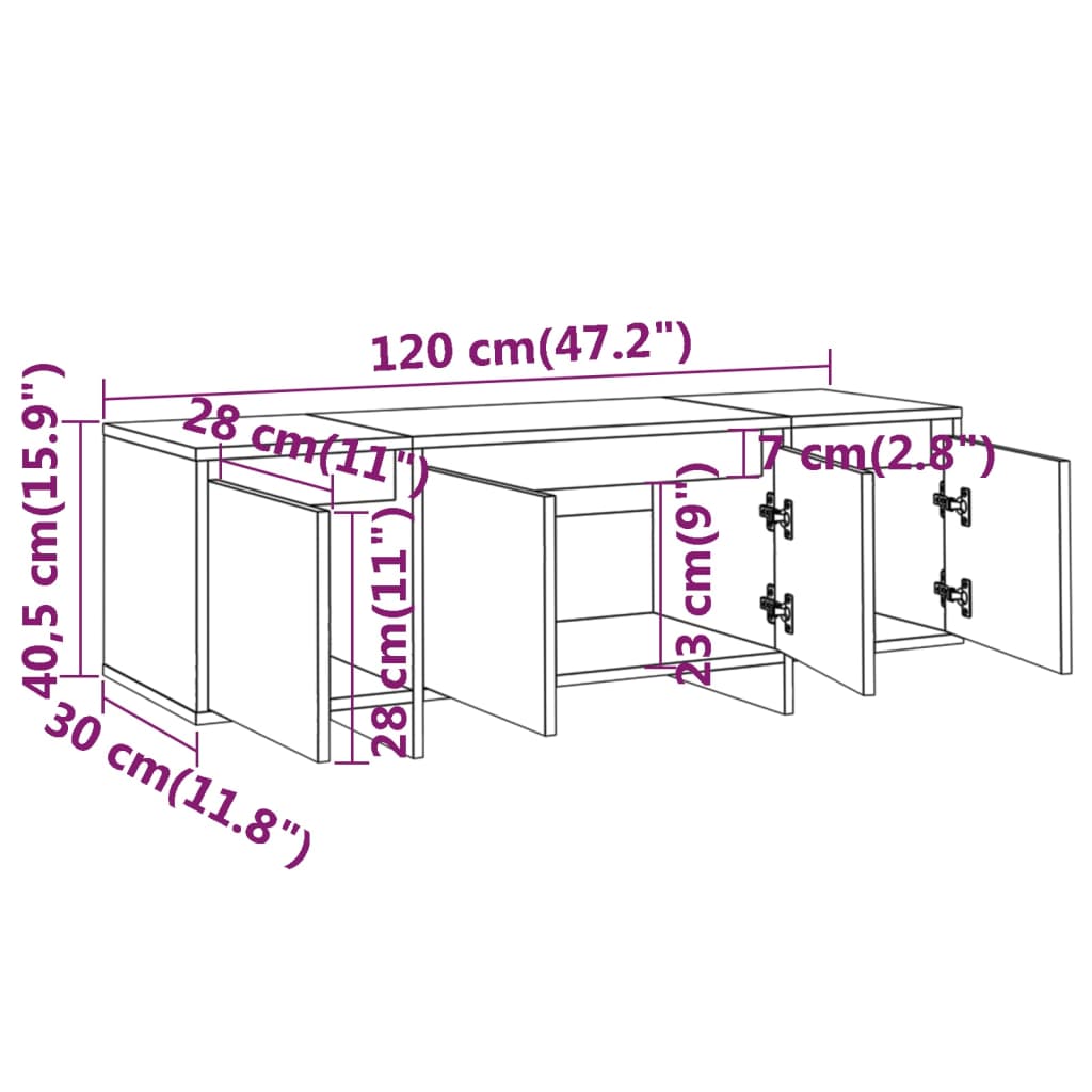 vidaXL TV Cabinet | Smoked Oak | Engineered Wood | Standard | Rectangular