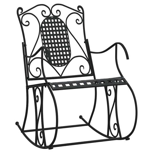 vidaXL Rocking Bench 84 cm Black Steel