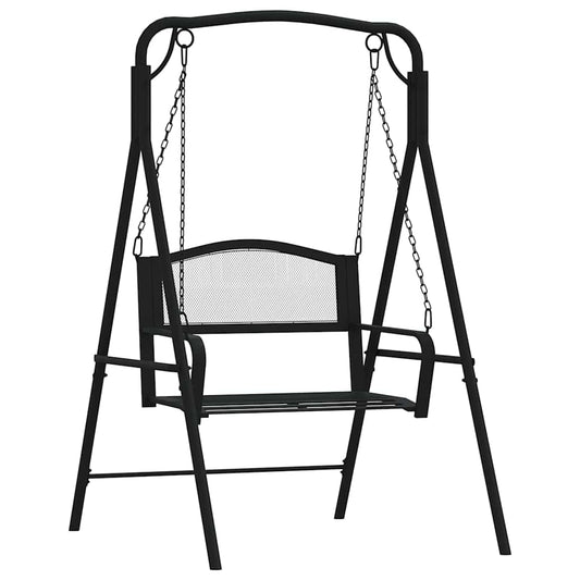 318832 vidaXL Swing Bench 124 cm Black Steel