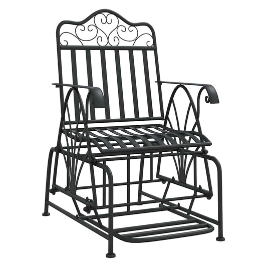 318834 vidaXL Glider Bench 61 cm Black Steel