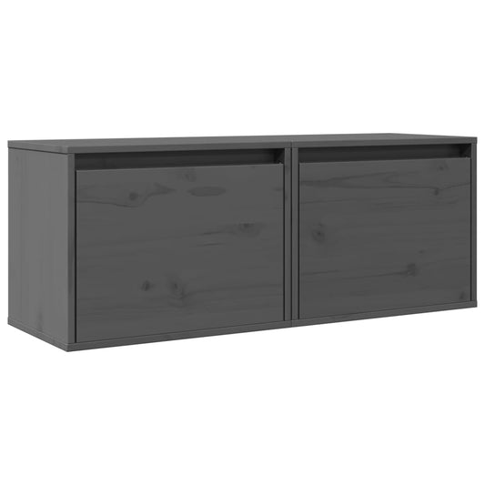 813440 vidaXL Wall Cabinets 2 pcs Grey 45x30x35 cm Solid Pinewood