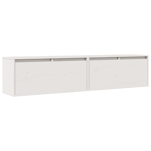 813458 vidaXL Wall Cabinets 2 pcs White 80x30x35 cm Solid Wood Pine