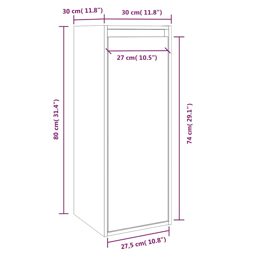 vidaXL Wall Cabinets 2 pcs Honey Brown 30x30x80 cm Solid Wood Pine