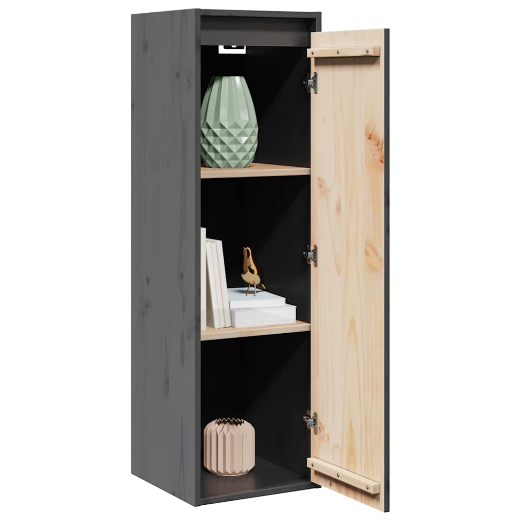 vidaXL Wall Cabinets 2 pcs Grey 30x30x100 cm Solid Pinewood