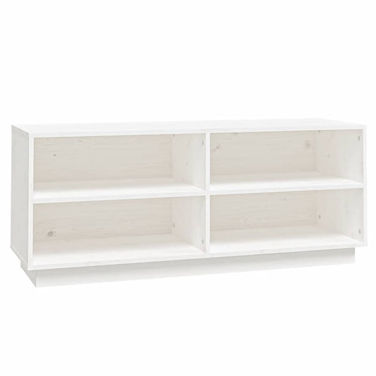 vidaXL Shoe Cabinet White 110x34x45 cm Solid Wood Pine