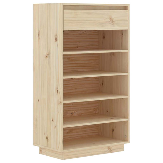 813550 vidaXL Shoe Cabinet 60x34x105 cm Solid Wood Pine