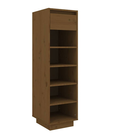 vidaXL Shoe Cabinet Honey Brown 30x34x105 cm Solid Wood Pine
