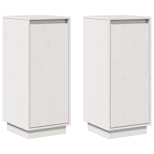 813353 vidaXL Sideboards 2 pcs White 31,5x34x75 cm Solid Wood Pine