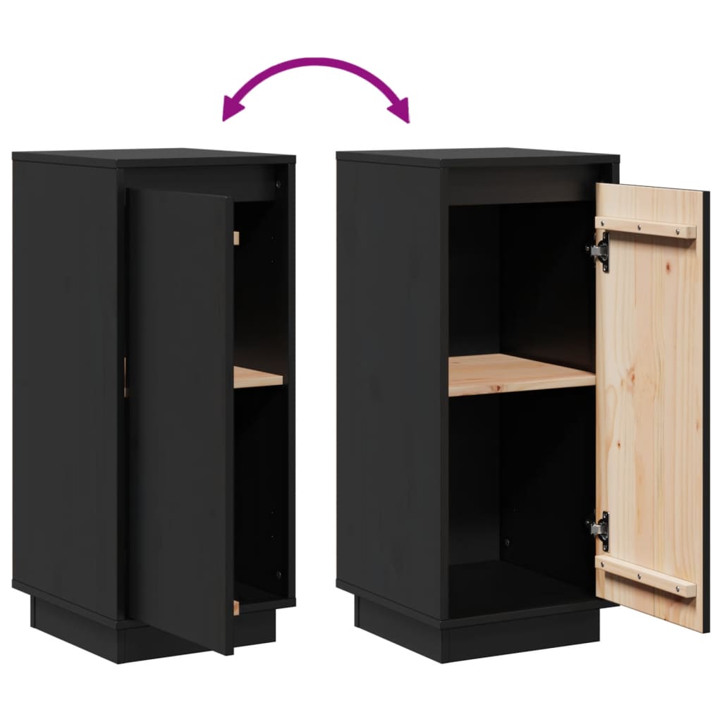 vidaXL Sideboard | Set of 2 | Black | Solid pinewood | Medium | Sideboard