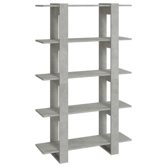 811533 vidaXL Book Cabinet/Room Divider Concrete Grey 100x30x160 cm