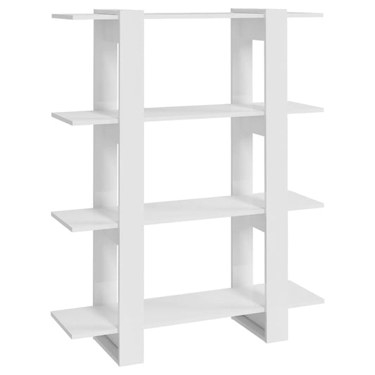 vidaXL Book Cabinet/Room Divider High Gloss White 100x30x123.5 cm