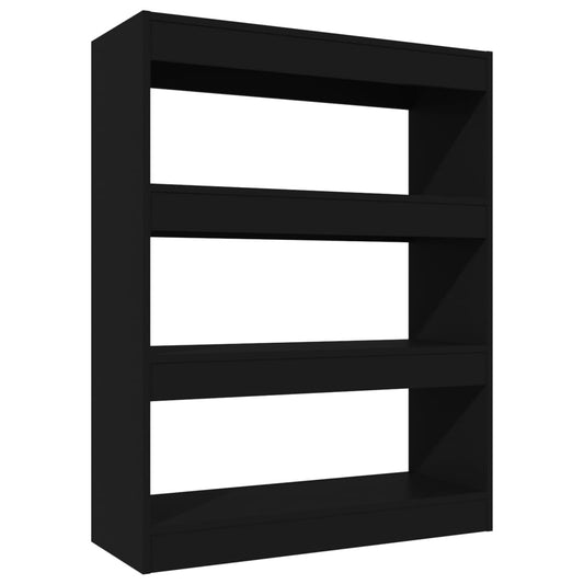 vidaXL Book Cabinet/Room Divider Black 80x30x103 cm Engineered wood