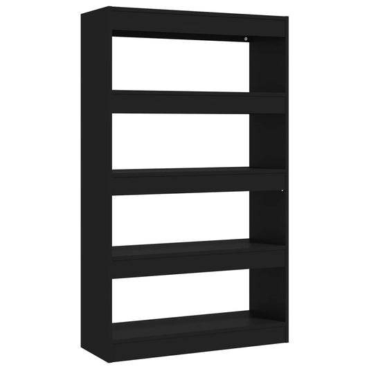 vidaXL Book Cabinet/Room Divider Black 80x30x135 cm Engineered Wood