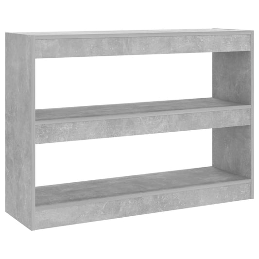 811740 vidaXL Book Cabinet/Room Divider Concrete Grey 100x30x72 cm