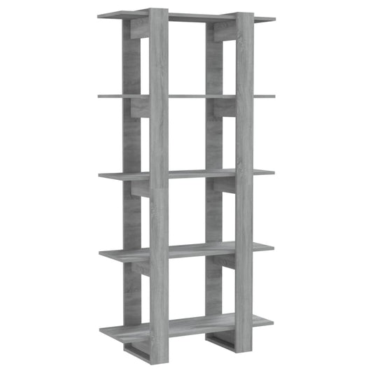vidaXL Book Cabinet/Room Divider Grey Sonoma 80x30x160 cm Engineered Wood
