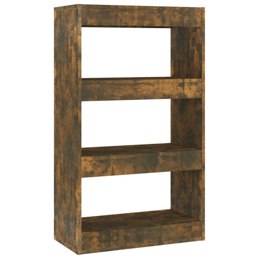 813602 vidaXL Book Cabinet/Room Divider Smoked Oak 60x30x103 cm Engineered Wood