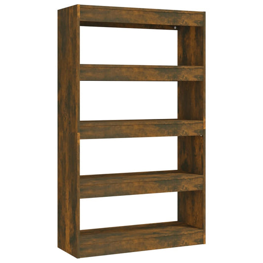 vidaXL Book Cabinet/Room Divider Smoked Oak 80x30x135 cm Engineered Wood