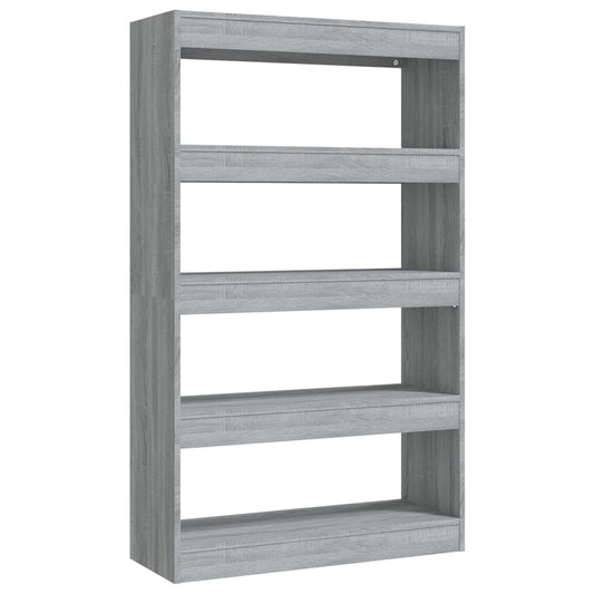 vidaXL Book Cabinet/Room Divider Grey Sonoma 80x30x135 cm Engineered Wood