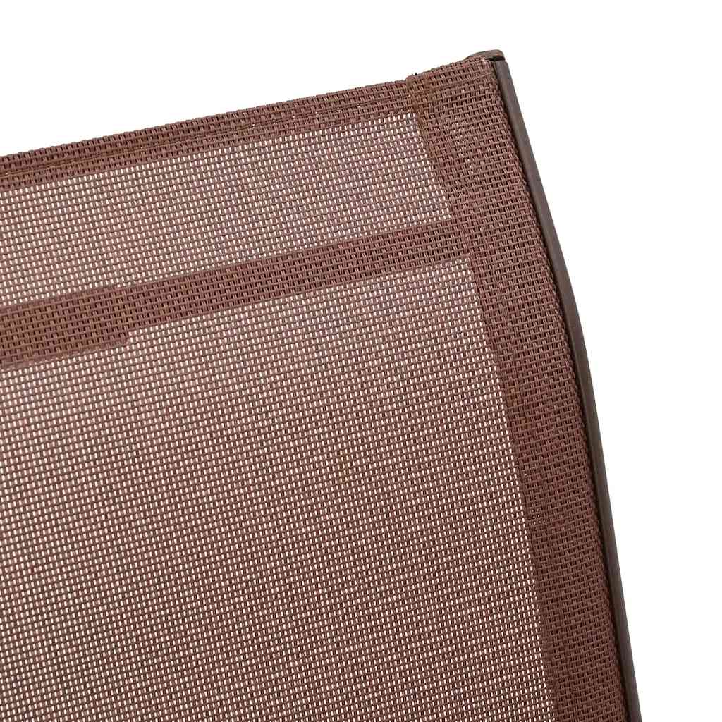 vidaXL Stackable Garden Chairs 4 pcs Brown Textilene Fabric