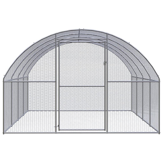 vidaXL Outdoor Chicken Coop 3x4x2 m Galvanised Steel