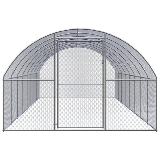 vidaXL Outdoor Chicken Coop 3x8x2 m Galvanised Steel