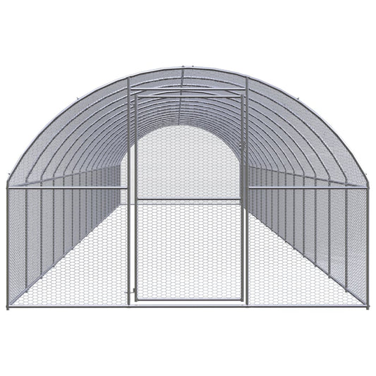 vidaXL Outdoor Chicken Coop 3x16x2 m Galvanised Steel