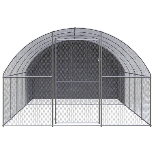 vidaXL Outdoor Chicken Coop 3x4x2 m Galvanised Steel