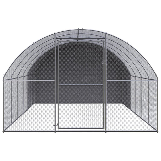 vidaXL Outdoor Chicken Coop 3x6x2 m Galvanised Steel
