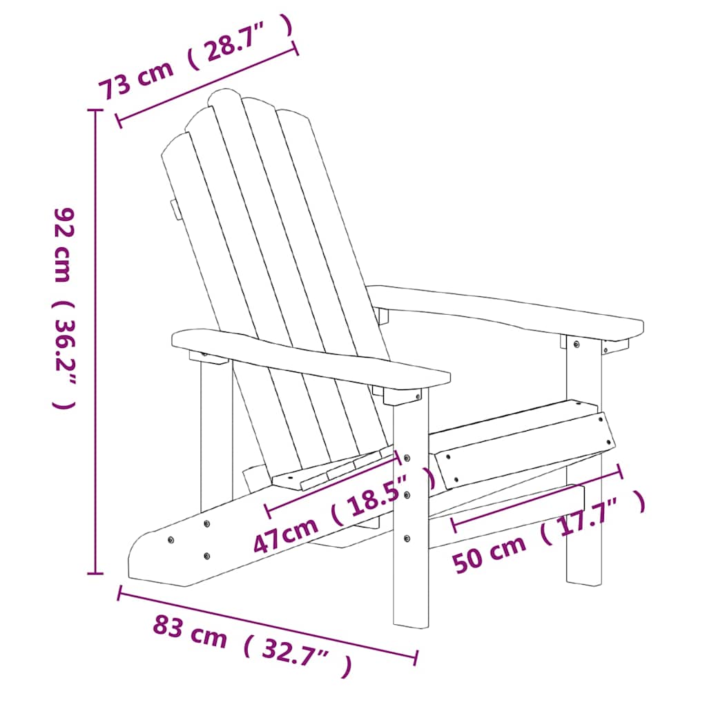 vidaXL Garden Adirondack Chairs 2 pcs HDPE Brown